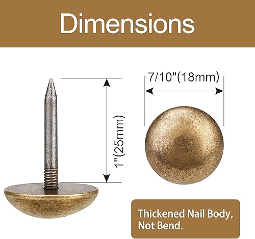 Miniatura 2 de Tachuelas retro de latón puro sólido como tachuelas de tapicería antiguas para muebles, pasadores decorativos para madera, tachuelas de alfombra,
