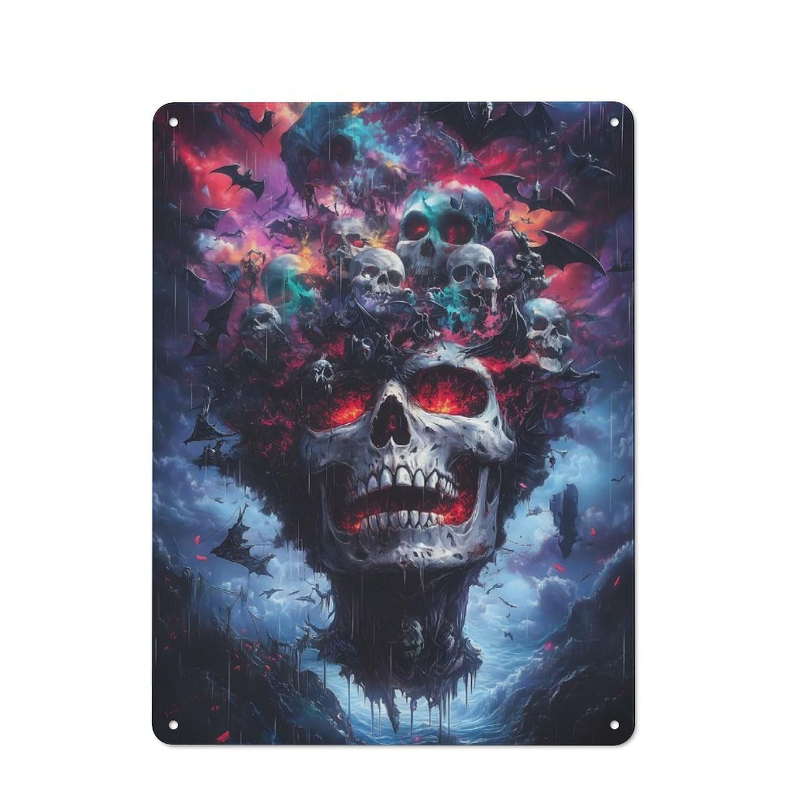 Junmoney Skull Island Rustic Metal Plaque 40X30cm For Hobby Room Or Studio, For Vintage Wall Decor Fans, For Garage And Workshop Walls
