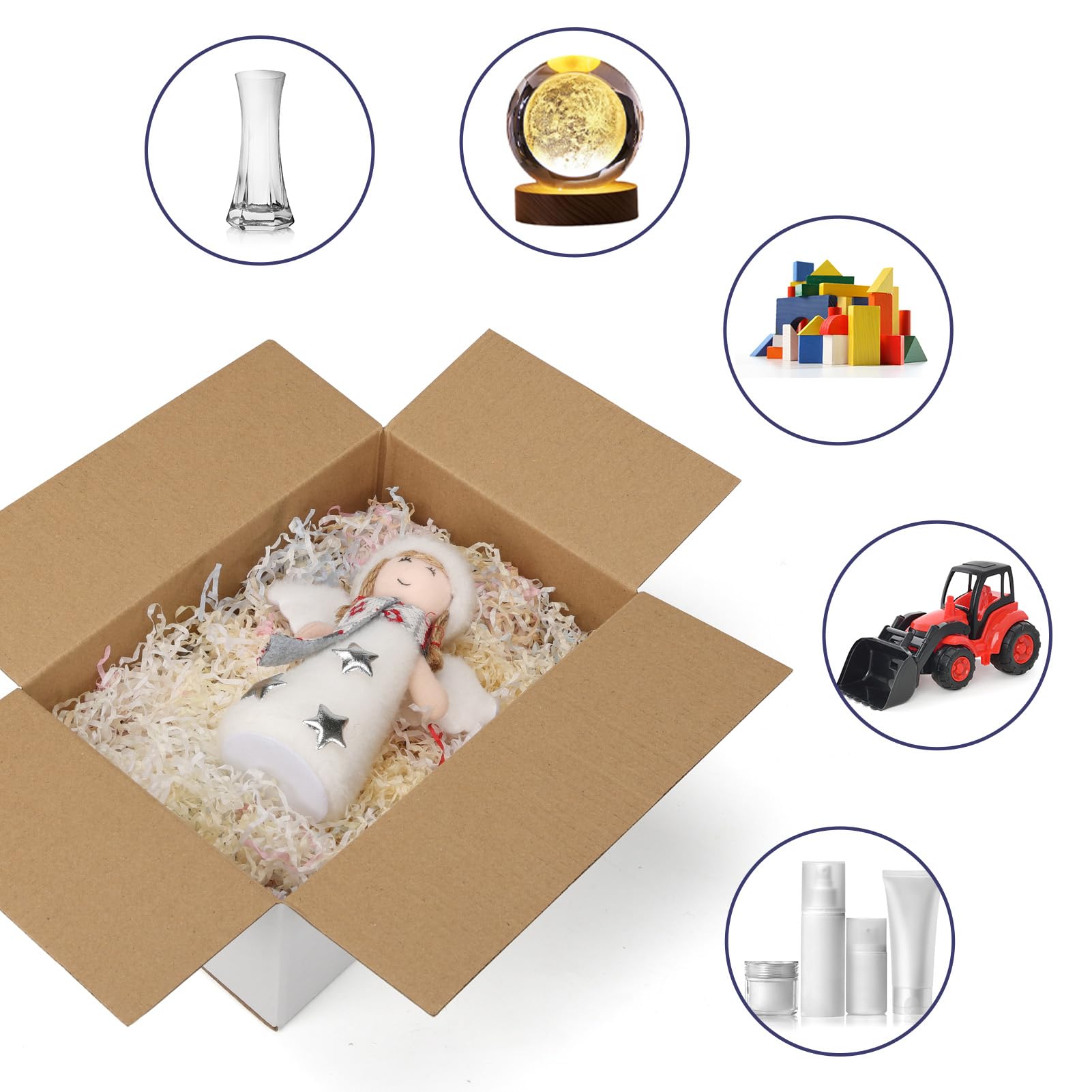 Cajas de envío de 9 x 6 x 4 pulgadas, juego de 40 unidades, caja de cartón corrugado blanco para envíos de negocios