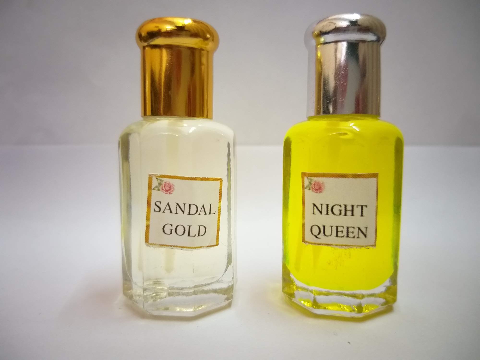 Sandal (Chandan) and Night Queen Attar/Ittar concentrated Perfume Oil - 10+10 ml Sandal Aroma Combo Fragrance