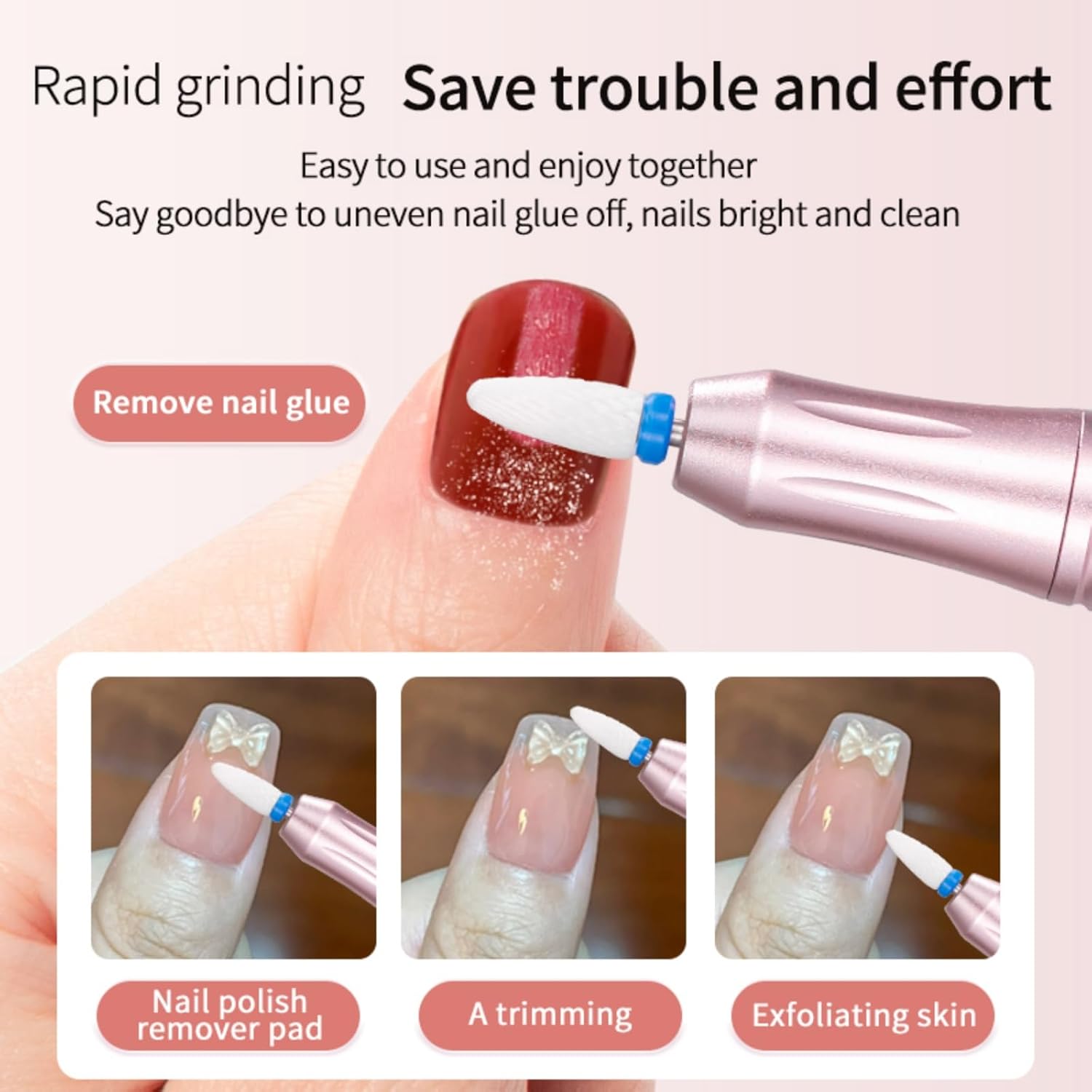Cordless Electric Nail Drill Machine, 35000 RPM 35 Speeds Professional Portable Nail File for Acrylic Gel Nails, All-Metal Body with Twist-Lock, LCD Display (Gray)