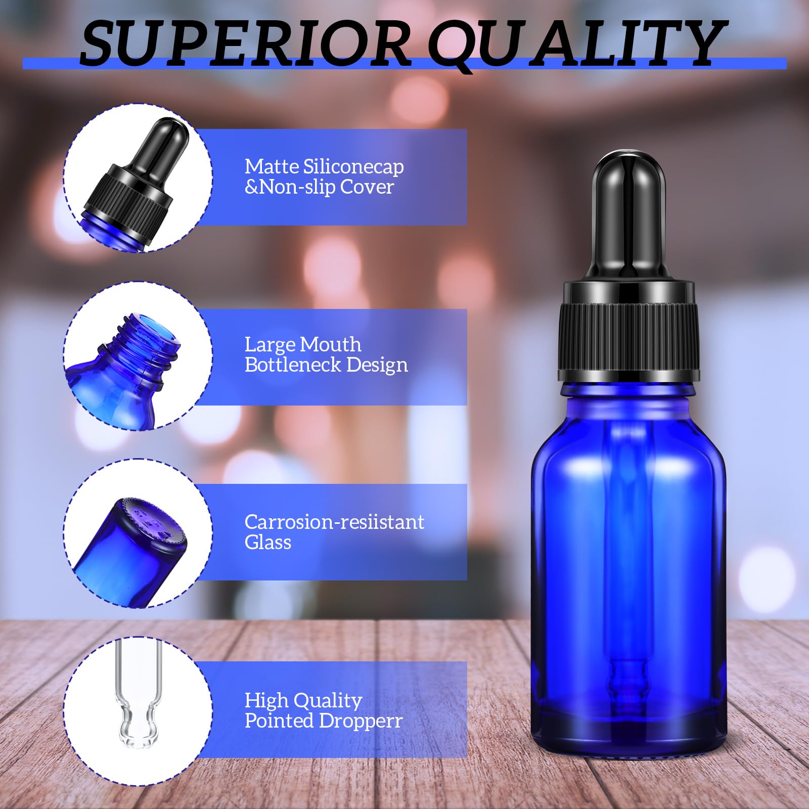 Tanlade Paquete de 200 botellas cuentagotas oscuras de 15 ml, botellas cuentagotas de vidrio de 1/2 onzas, botellas de tintura marrón con cuentagotas para aceites esenciales, líquidos, perfumes,