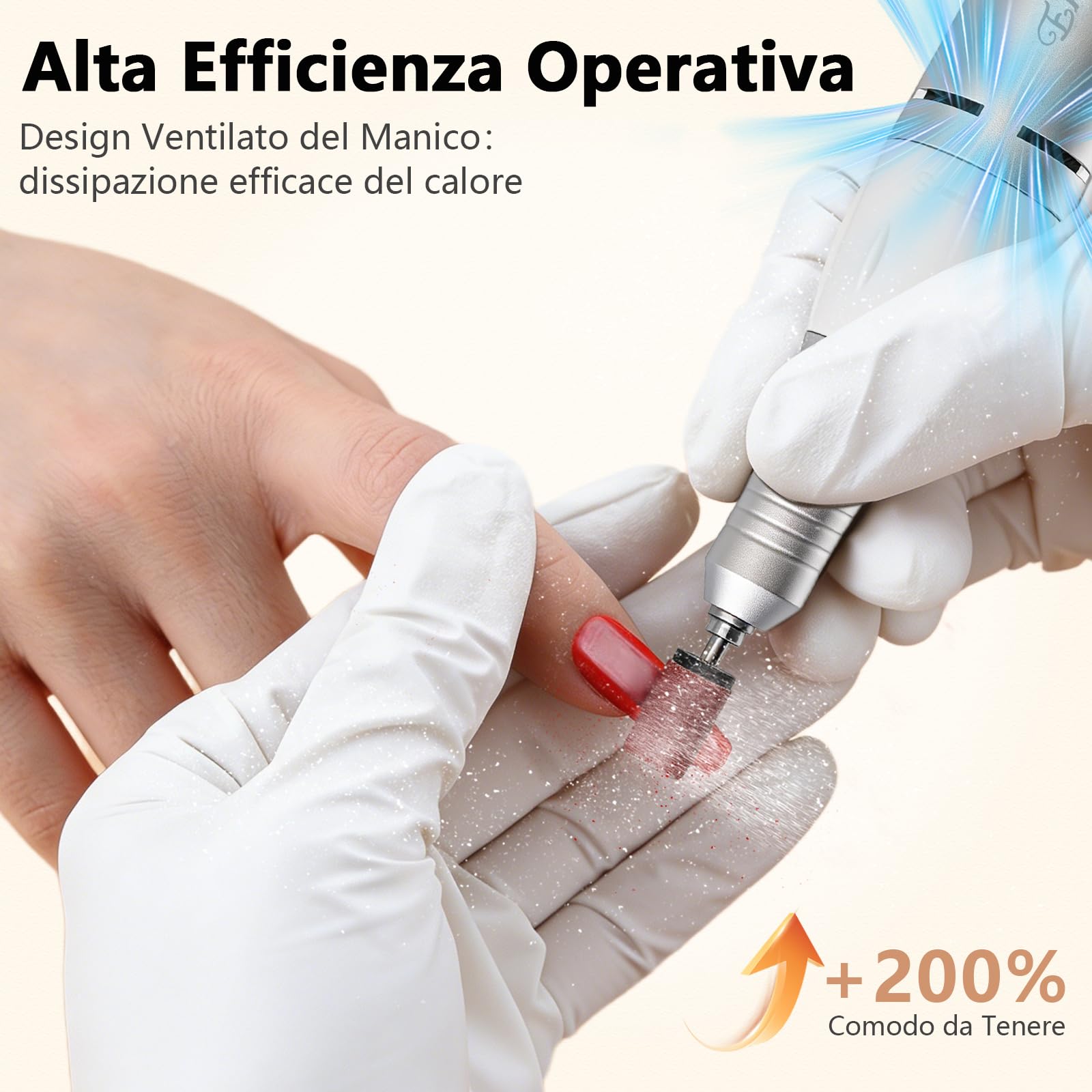 Fresa per Unghie Professionale 35000RPM, Fresa Unghie, Lima Per Unghie Elettrica, Display Digitale LED HD, Trapano Elettrico per Rimozione Gel/Smalto Bianco