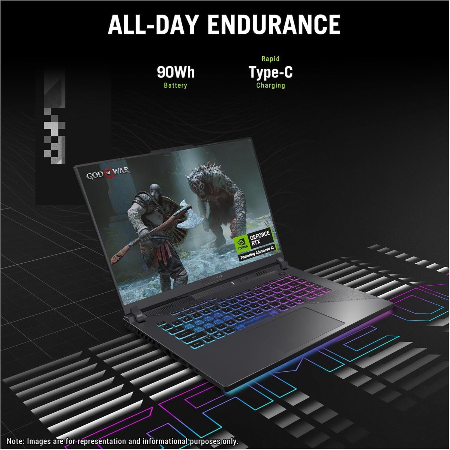 ASUS ROG Strix-G16 Gaming Laptop - AMD Ryzen 9 8940HX, 16" WUXGA 165Hz Display, NVIDIA GeForce RTX 5070 Ti 12GB GDDR7, 64GB DDR5, 2TB SSD, RGB Backlit KB, Windows 11 Pro, w/Accessories