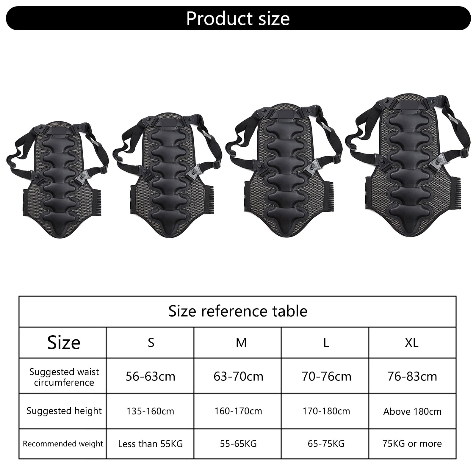 Protection dorsale unisexe pour moto, ski, skateboard, snowboard