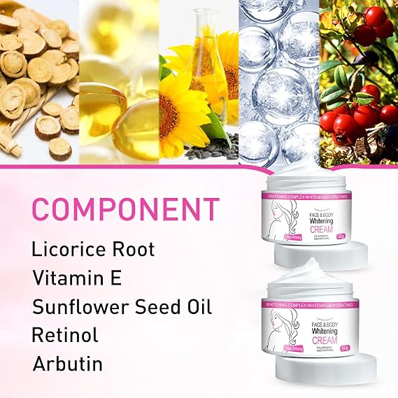 2026new 2pcs Crema para Aclarar las Axilas y Partes Intimas Collagen Cream for Women Crema Para Manchas Oscuras En La Cara Para Piel Entrepierna, Manchas Codos, Piernas Zonas,Rodillas Cuello 1.7oz