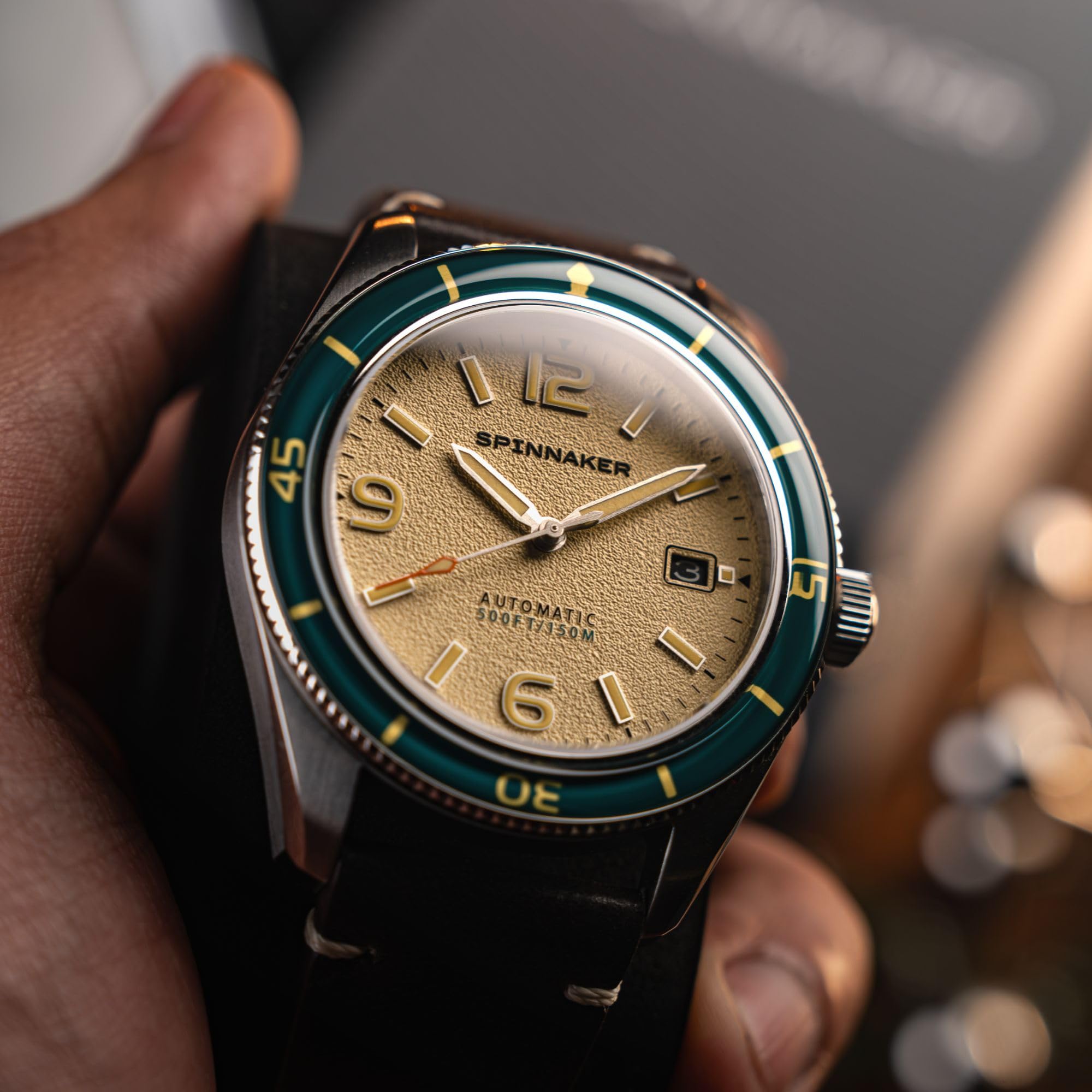 Spinnaker Fleuss SP-5055 - Orologio automatico da uomo, con cinturino in pelle, 43 mm