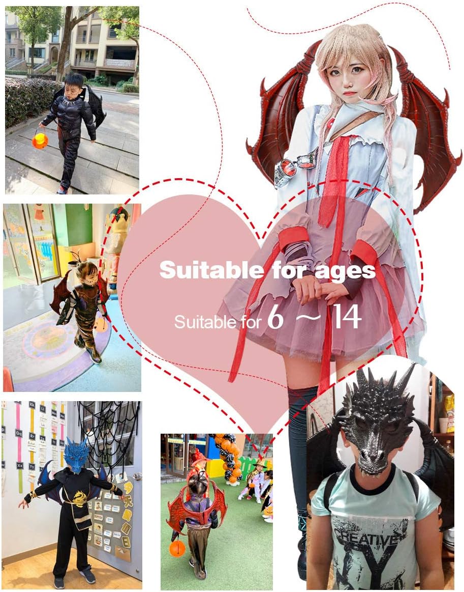 Halloween Cosplay Demon Dragon Wings DIY Carnival 2025 Halloween Purim Decoration for Kids Boy and Girl Toy Costume - Image 7