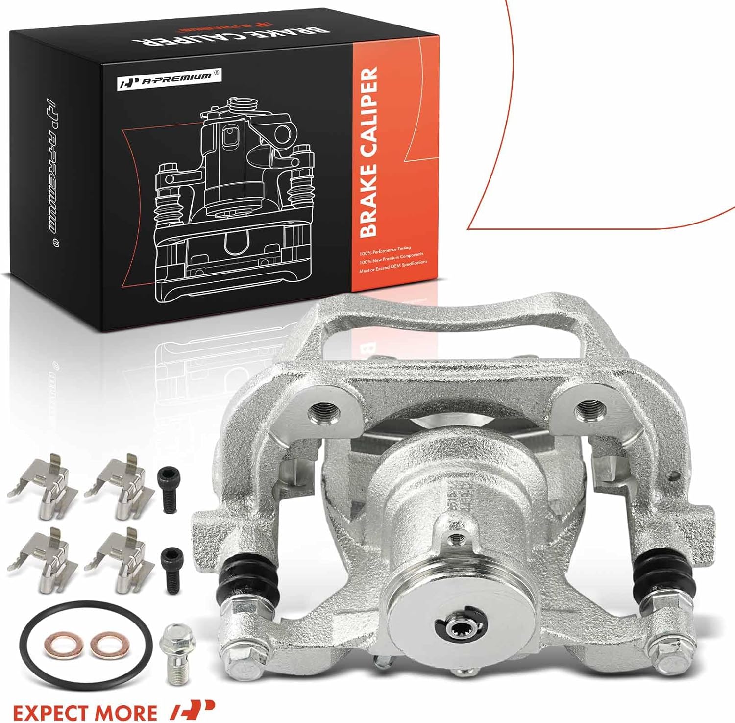 A-Premium Disc Brake Caliper Assembly with Bracket Compatible with Lexus Vehicles - NX200t 2015-2017, NX300 2018-2021, NX300h 2015-2021 - Rear Left Driver Side