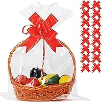 Vista 15 de UltraOutlet Paquete de 50 bolsas grandes de celofán de 18 x 24 pulgadas, cesta de regalo de celofán transparente, 2.3 mil de grosor, bolsas