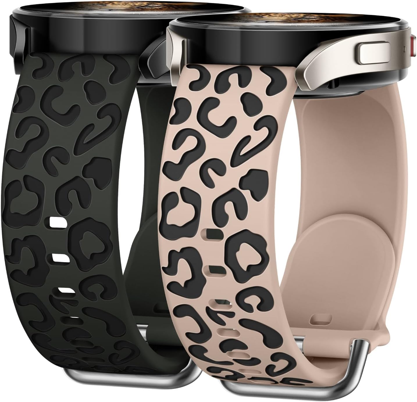 - Leopard Engraved Band Compatible for Samsung Galaxy Watch 7, FE, 6, 5, 4 40mm 44mm, Soft Silicone Replacement Wristband for Galaxy Watch 6 Classic, 4 Classic, 5 Pro, 2-PACK