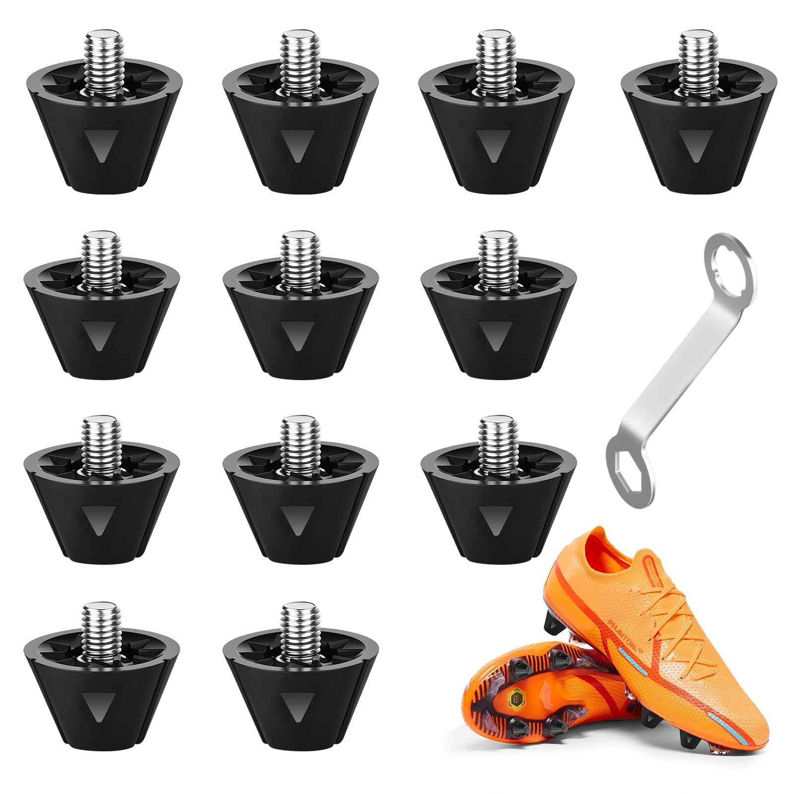 Flintronic 12/20 Pezzi Tacchetti da Calcio, Tacchetti Antiscivolo,per Ferro Avvitabili Allenamento Atletico