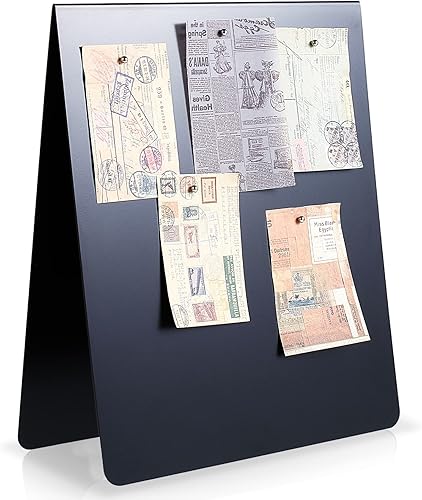 Leinuosen 1 tablero magnético de anuncios de 12 x 10 pulgadas, soporte de exhibición magnético de metal para mesa, escritorio, hogar, cocina,