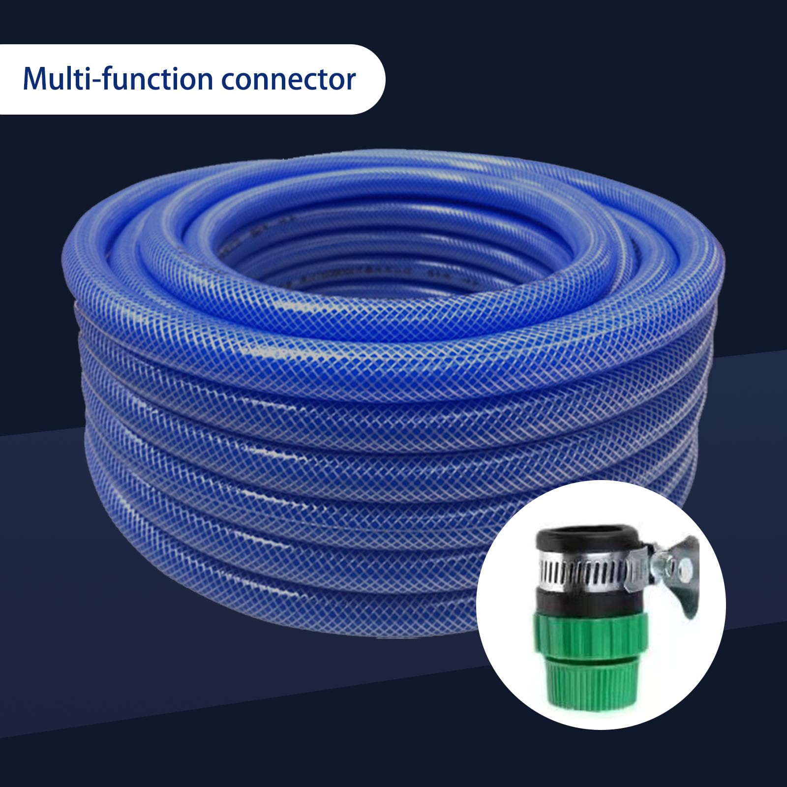 Tambuco d'acqua, tubo dell'acqua potabile, tubo da giardino anti-twist, irrigazione del giardino, tubo flessibile flessibile, resistente ai raggi UV (20 m) blu 25m