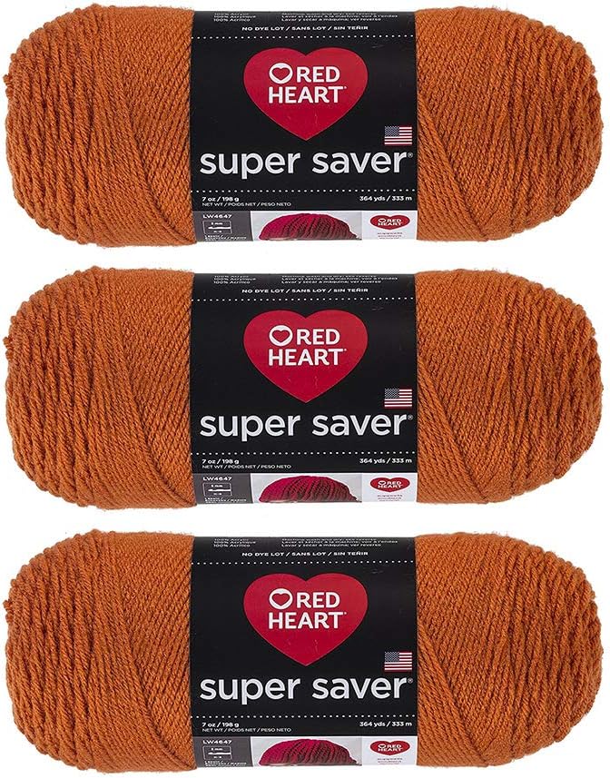 Red Heart Super Saver Yarn (3-Pack) Carrot E300-256
