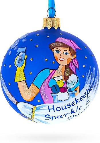Housekeeper (Maid) - Bola de cristal para Navidad, adorno de 3,25 pulgadas
