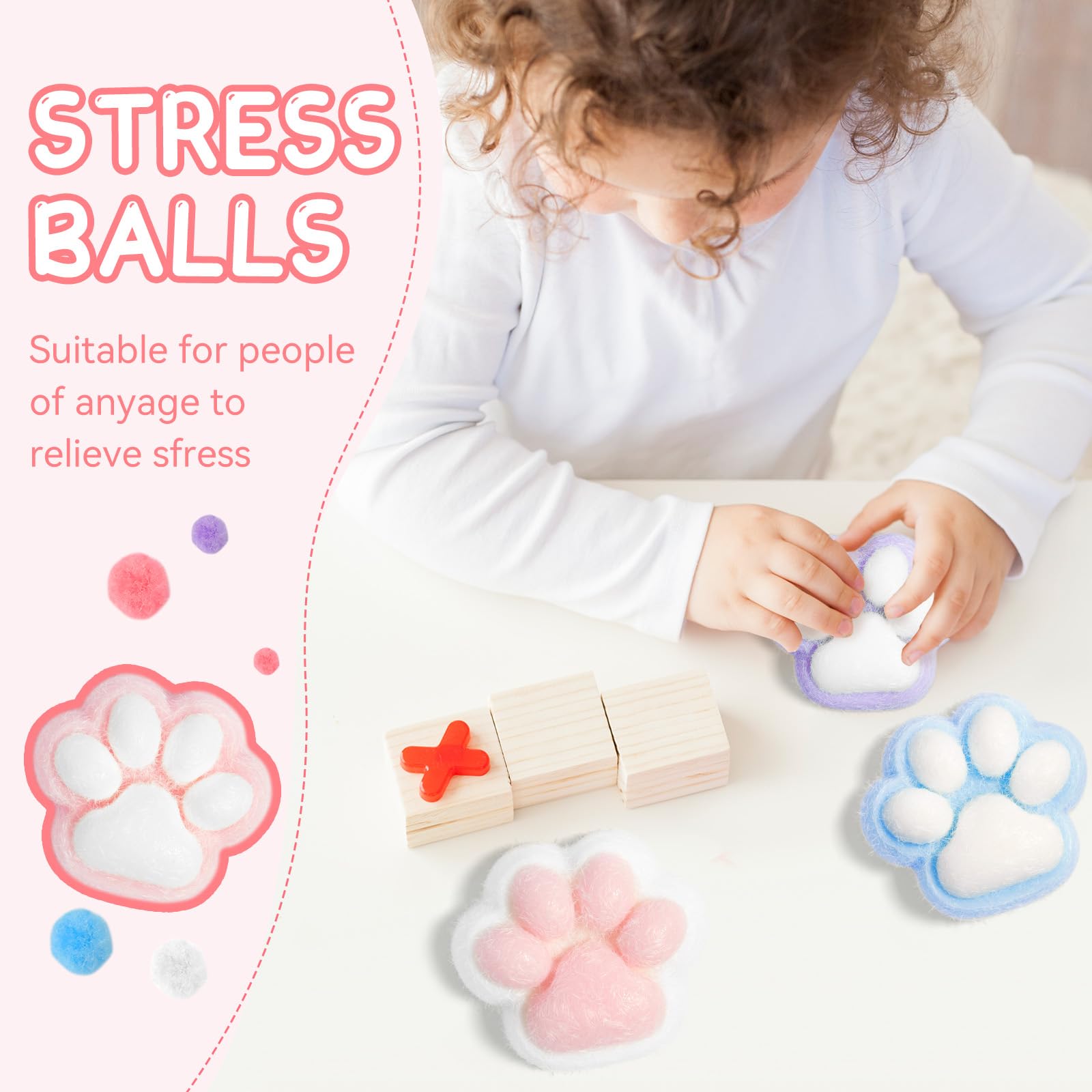 4 Pcs Taba Squishy, Cat Paw Squishy for Stress Relief Fun Fidget Toys, Cute Super Soft Squeeze Toys - Image 3