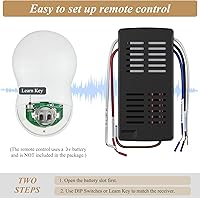 Vista 3 de Kit universal de control remoto para ventilador de techo, compatible con Hunter, Harbor Breeze Hampton Bay, ventiladores de control de 3 velocidades