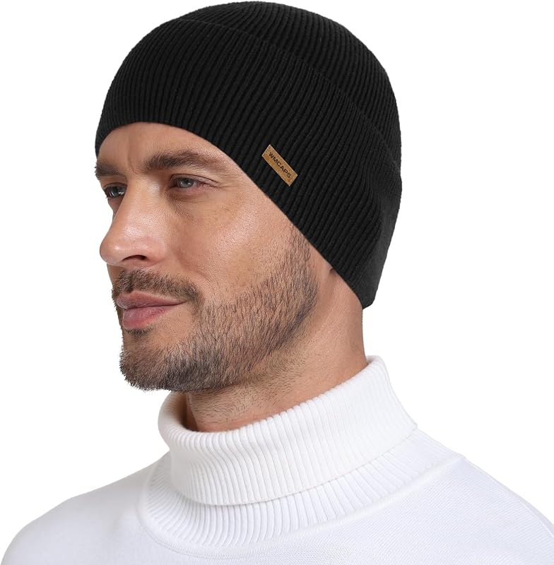 Wmcaps Gorro de punto con puños para hombres y mujeres, gorro cálido de invierno con calavera