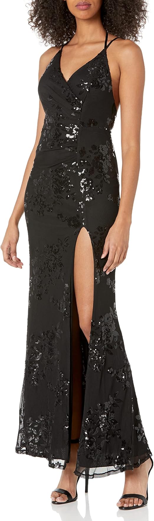 Speechless Women's Sequin Side Slit Evening Dress
