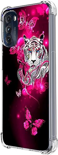 Funda para Moto G 5G 2022, protección contra caídas de mariposa de tigre blanco, a prueba de golpes, carcasa protectora de cuerpo completo