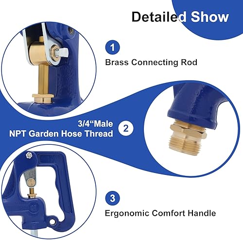 Miniatura 5 de Cabezal de hidrante de incendios para patio, se adapta a varilla de rosca macho de 38 "-16UNC, tubo de rosca macho NPT de 1 pulgada, para patio,