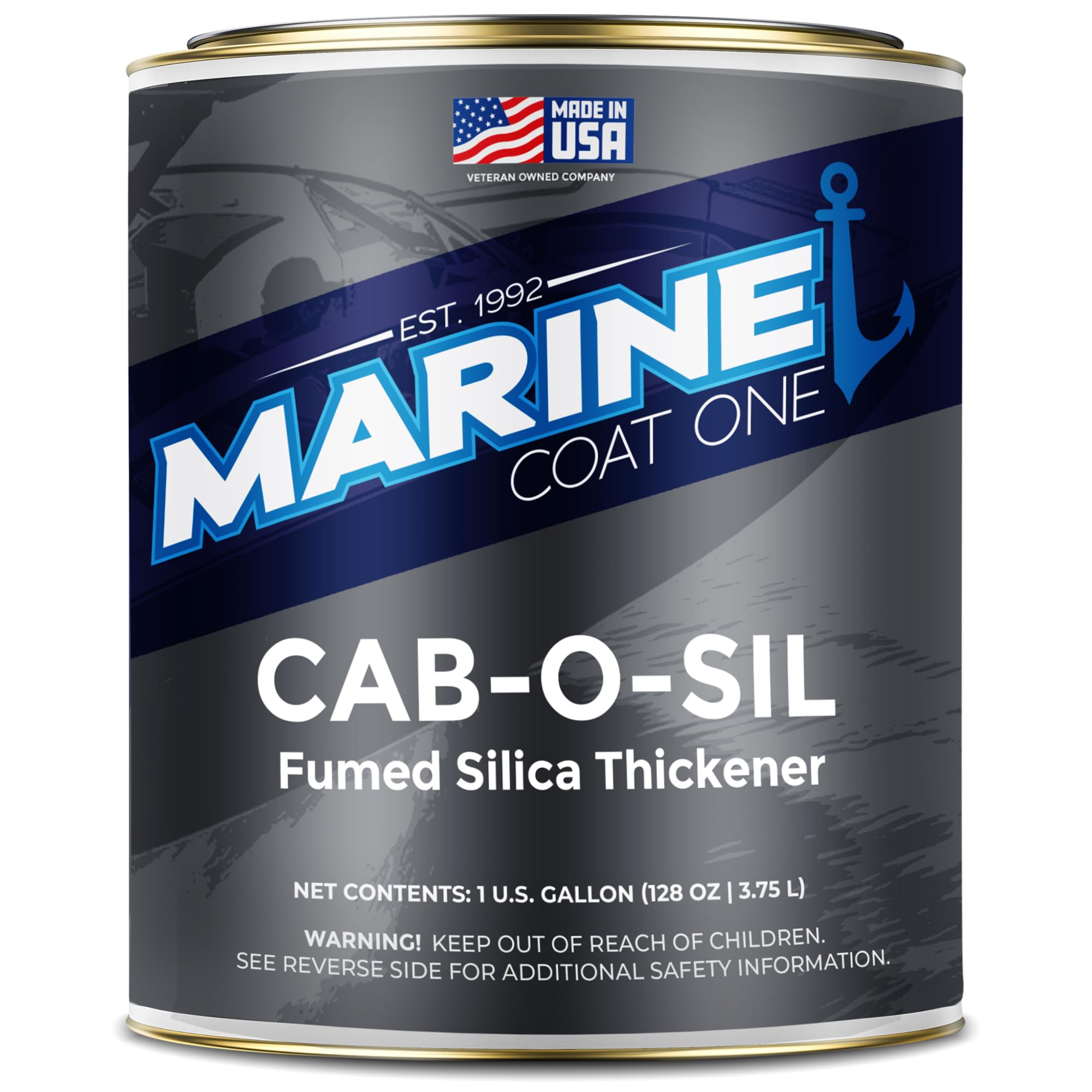 Marine Coat One Cab-O-SIL M-5 Hydrophilic Fumed Silica Thickener Powder -Industrial Grade Enhancer for Coatings, Adhesives, Sealants, Pharmaceuticals, and Cosmetics (1 Gallon)