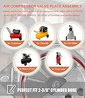 Vista 2 de ZAC0032 Kit de montaje de placa de válvula de compresor para Craftsman, Dewalt, Porter Cable, DeVilbiss, Black & Decker Compresores de aire sin