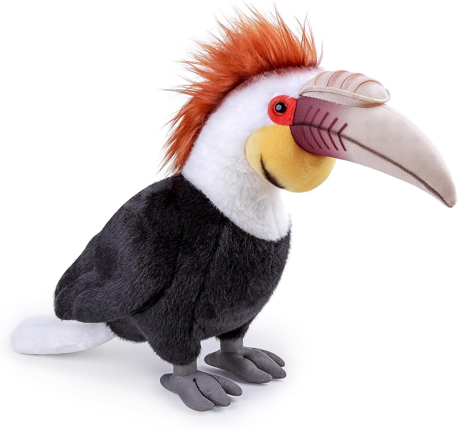 Wrinkled Hornbill Plush Toy - Realistic Hornbill Stuffed Animals, Lifelike Animal Plushie Figure as Gift for Your Friends