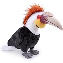 Wrinkled Hornbill Plush Toy - Realistic Hornbill Stuffed Animals, Lifelike Animal Plushie Figure as Gift for Your Friends
