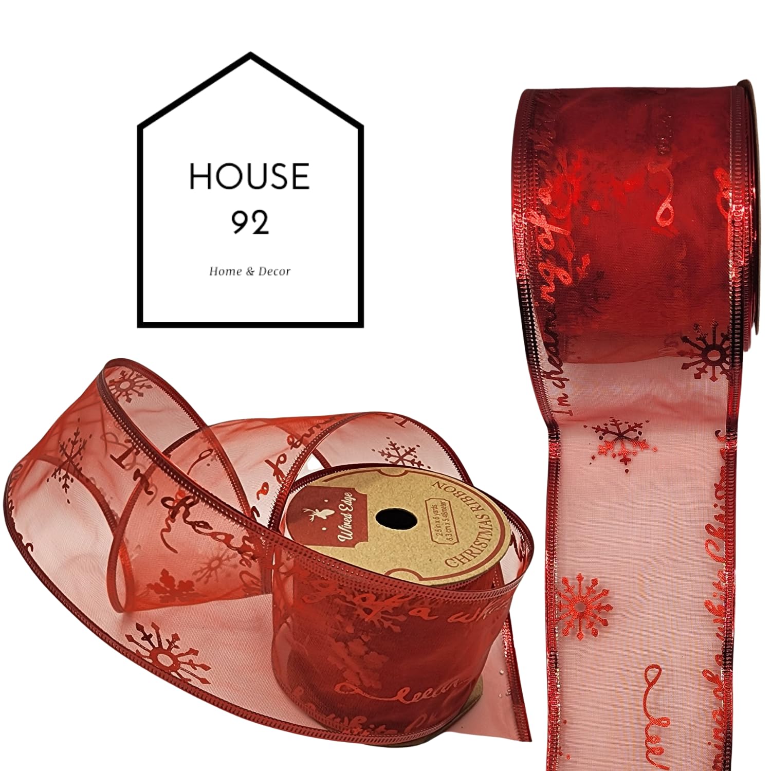 6 Rollen 36 Yards sortiertes Weihnachtsband mit Draht, Weihnachtsbaumband, verdrahtet, Weihnachtsband für Geschenkverpackungen und Schleifen, Drahtband für Weihnachtsbaum, elegantes Geschenkband,