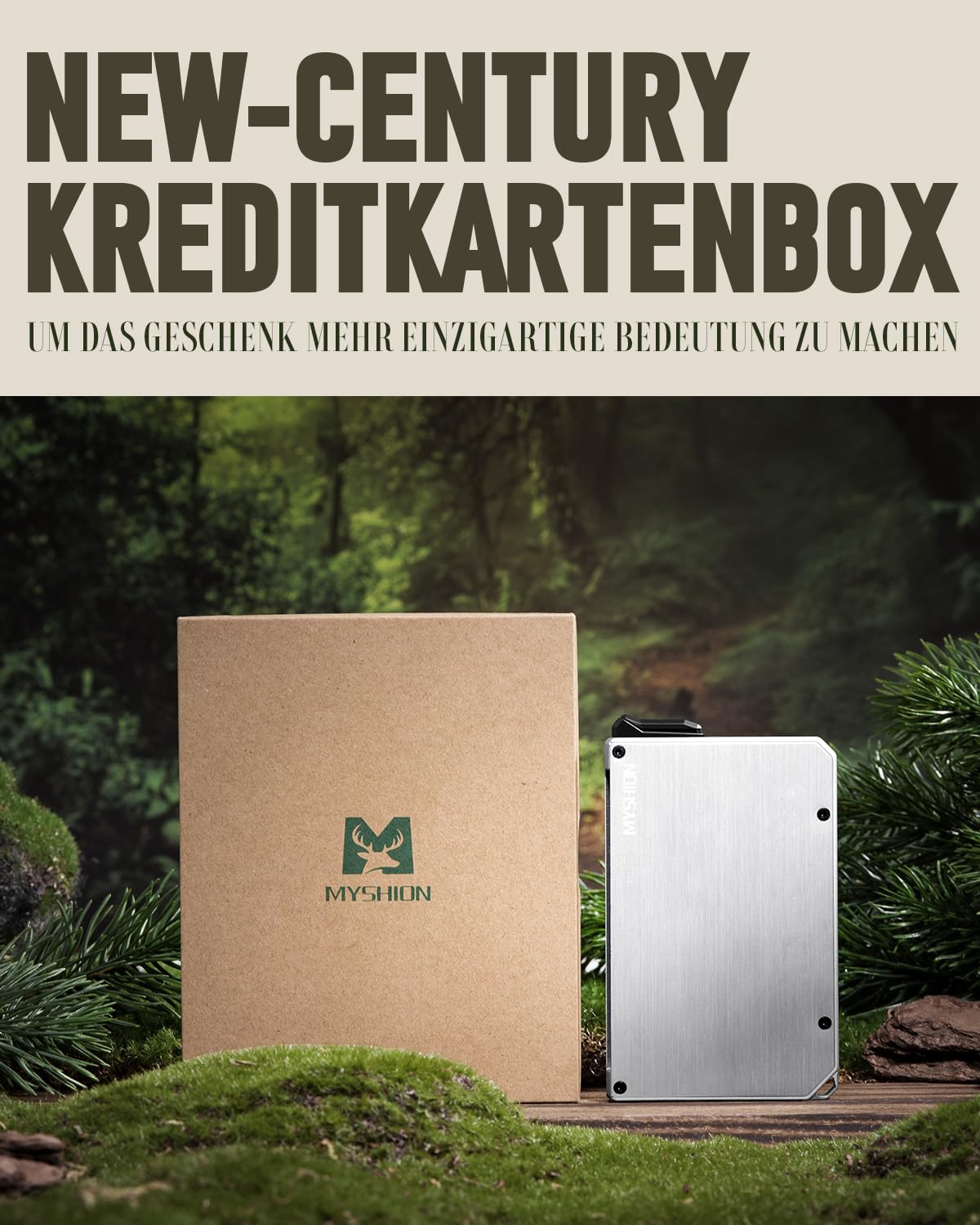 Metall Kartenetui Herren mit Geldklammer, Minimalist Pop-Up Slim Wallet, RFID Schutz, Karten Portemonnaie mit Aufhängeloch, Aluminium Card Holder für 6–8 Karten - Silberweiß