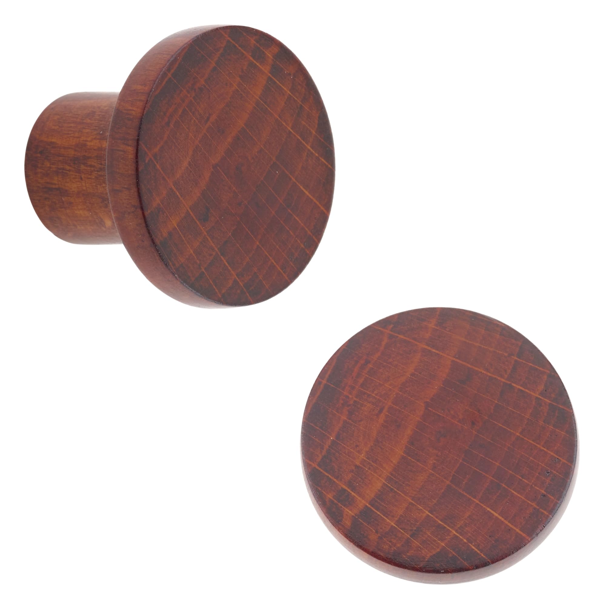 Keypak Medium Wood 10 Pack Basic Round Wooden Knobs 33Mm – Beech Wood Cabinet & Drawer Knob Handles For Kitchen, Furniture & Diy Renovations (Medium Wood)
