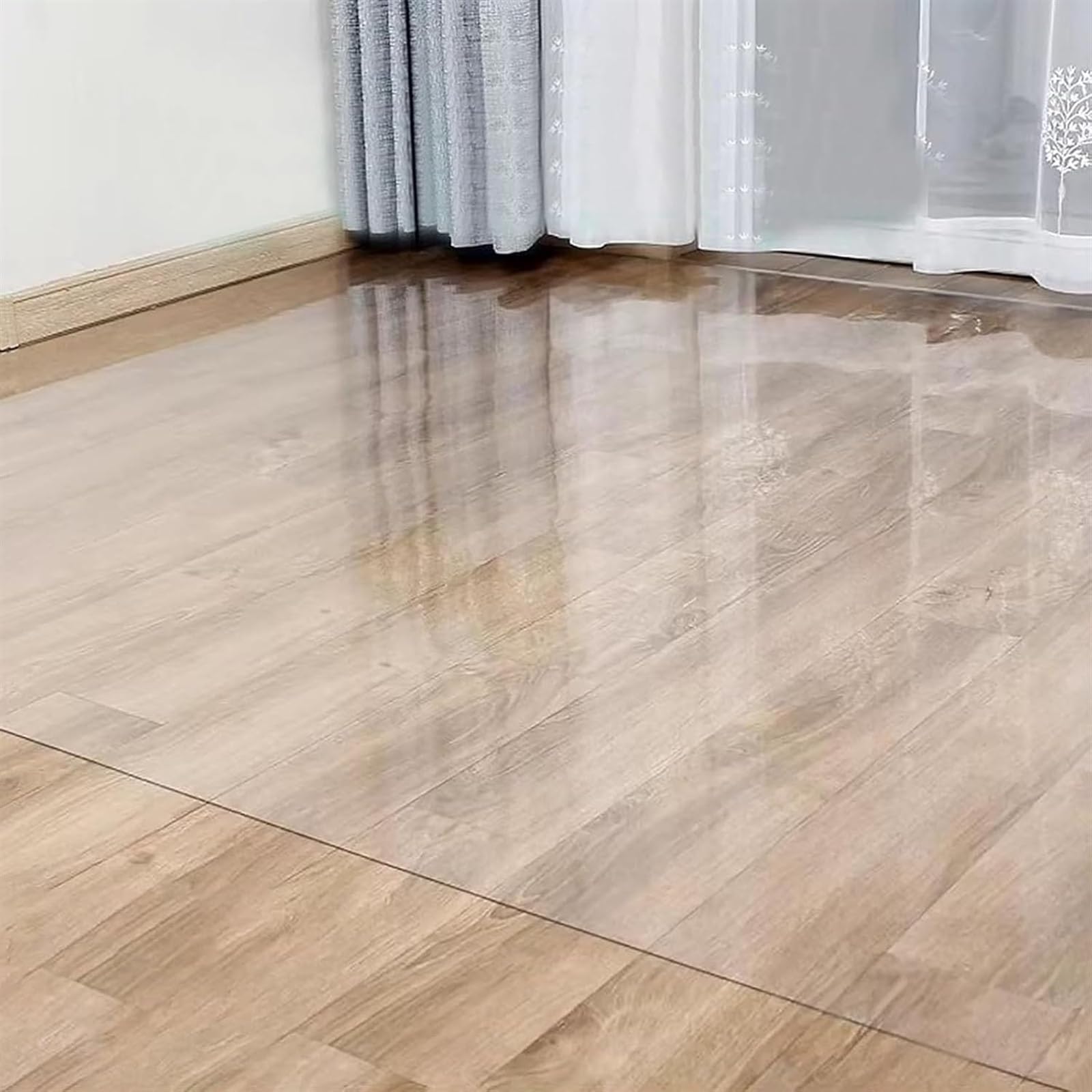 Tapete protector de suelo transparente para suelos de madera dura/moqueta XL de vinilo de plástico para entrada, tapete de pelo bajo, 140 x 90 cm