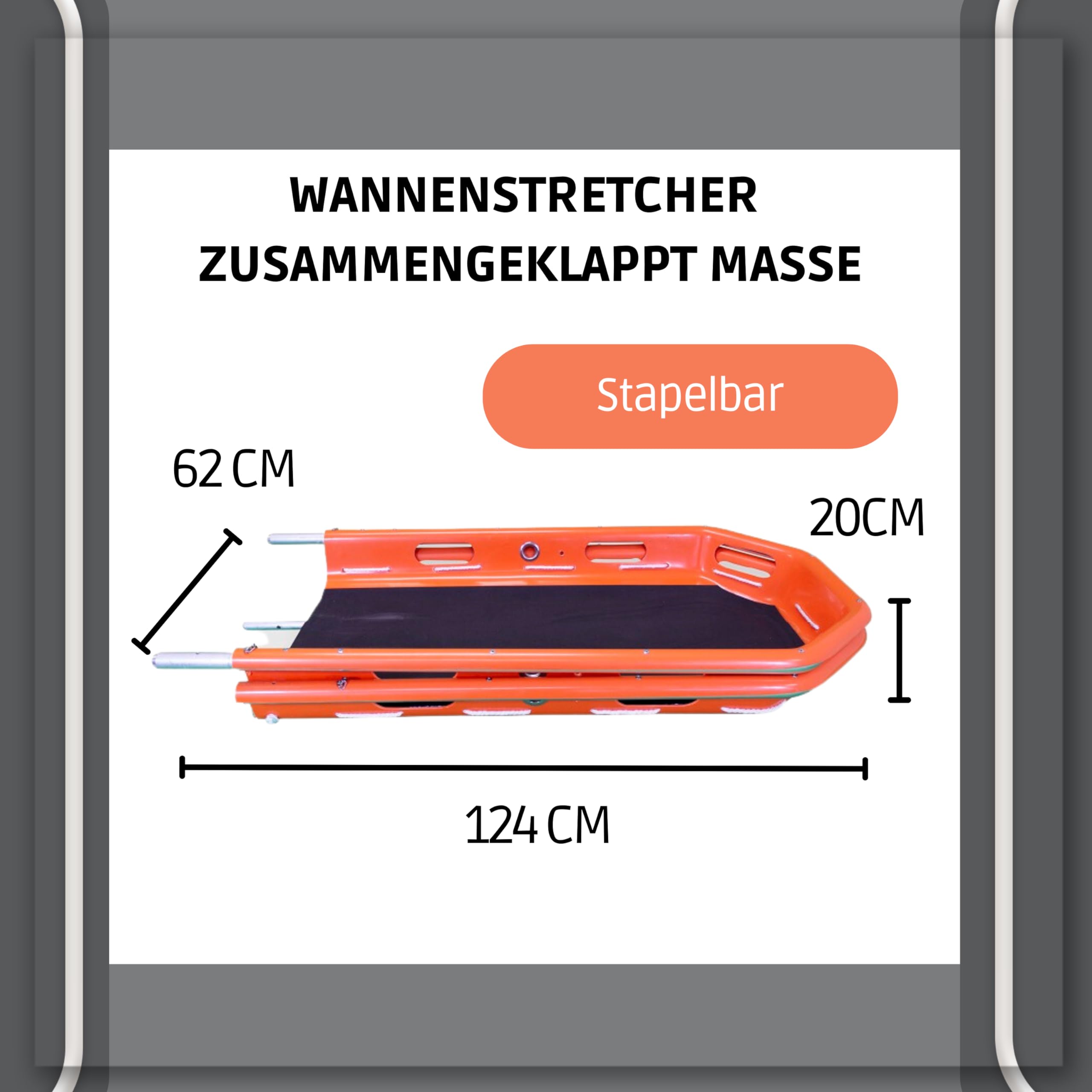 Rettungstrage - Tragbare Rettungskorbtrage - Tragbare Trage - Erste Hilfe Evakuierung - Teilbar
