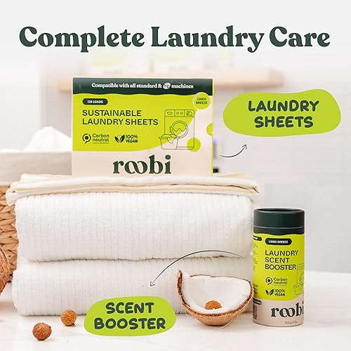 Miniatura 8 de Roobi Cuentas sostenibles para el aroma de la ropa. Perlas de lavandería con fragancia Linen Breeze. Hasta 20 ciclos de lavado. Neutrales en