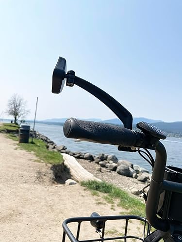 Miniatura 9 de Hafny Nuevo espejo de bicicleta para manillar 2023, brazo largo, lente de vidrio HD, ajustable y giratorio, espejo retrovisor seguro para bicicleta,