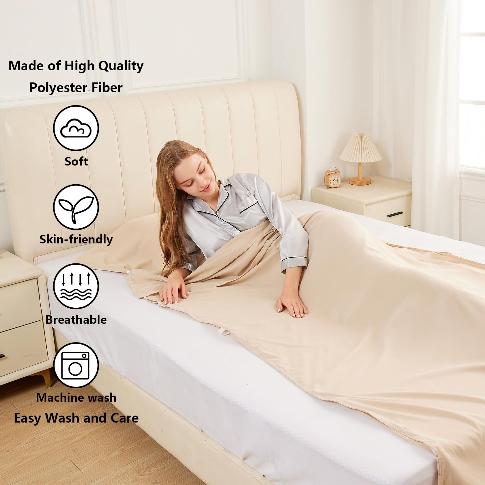 Forro para saco de dormir, ultraligero y compacto para hotel