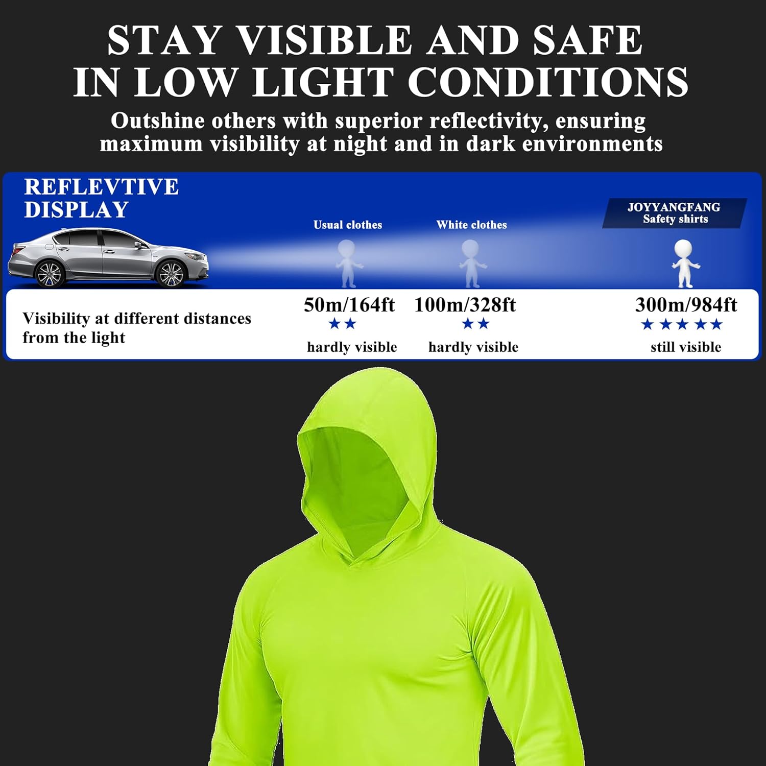 Hi Vis T Shirt Safety Hoodie Lime Long Sleeve High Visibility with Hood Camisas De Trabajo para Hombre Construccion Shirts - Image 5