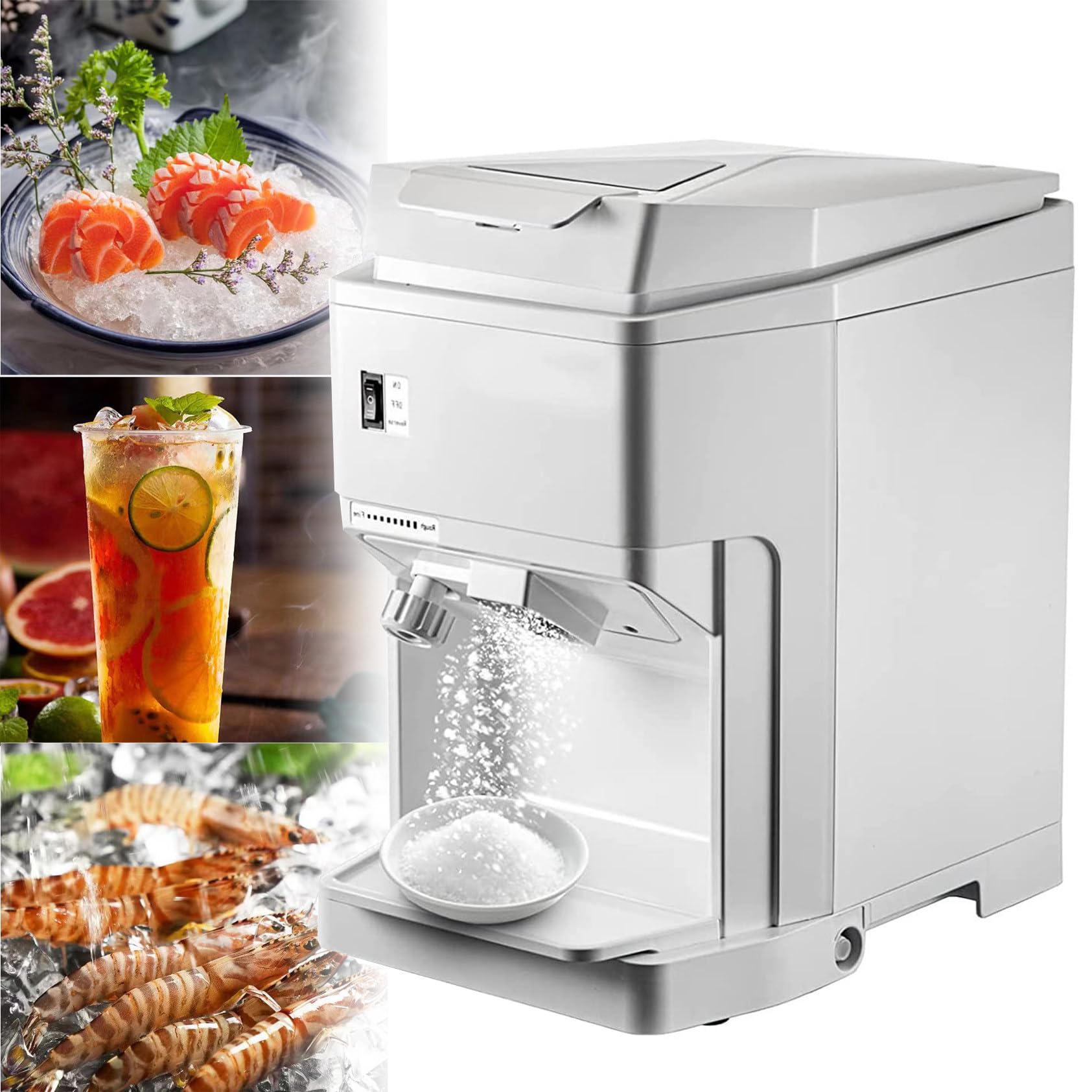 Przenośna kruszarka do lodu i kruszarka do lodu, 250 W, 265 funtów/h, pojemność 2,3 l, idealna do użytku domowego i komercyjnego