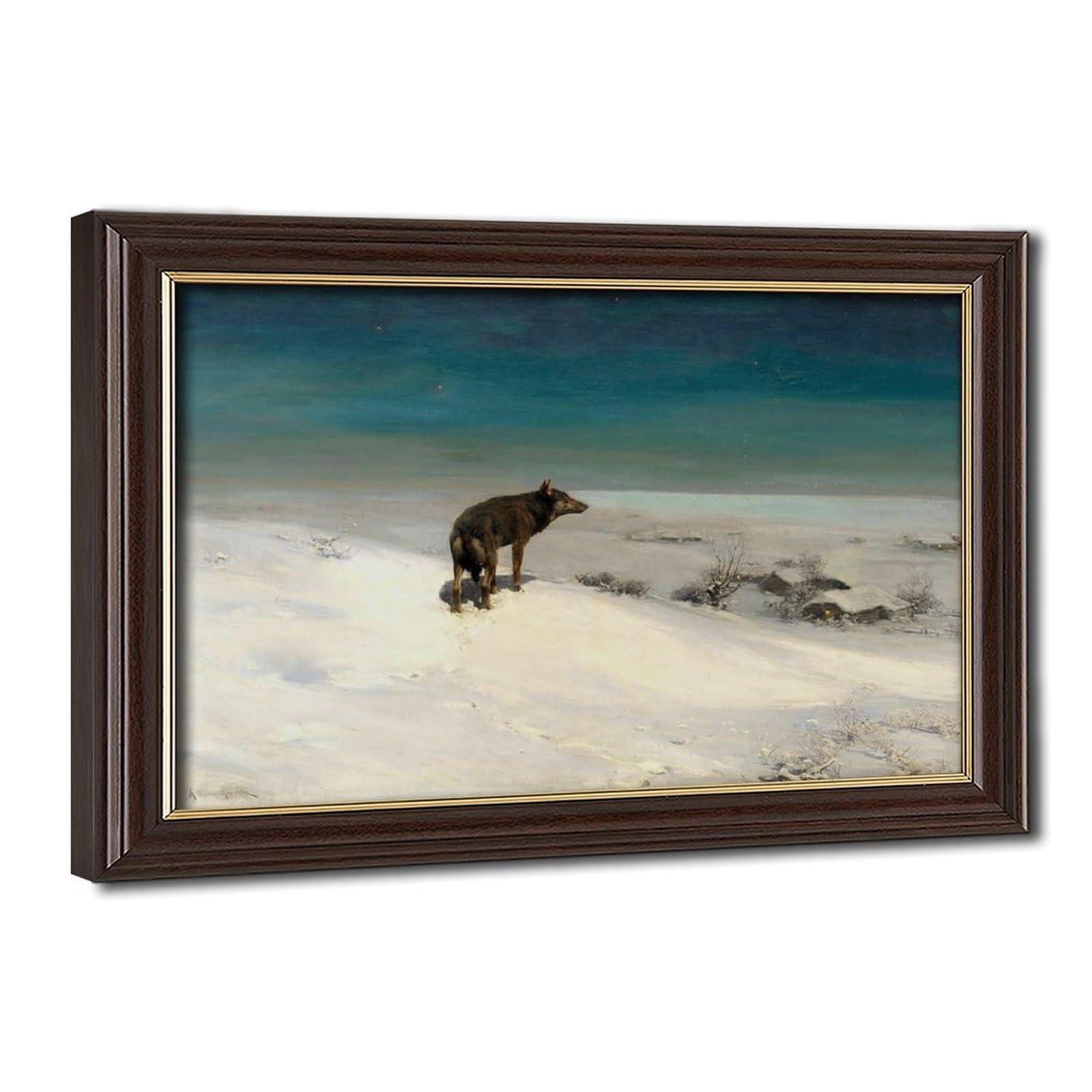 Impression sur toile loup Kowalski avec cadre suspendu élégant - 8