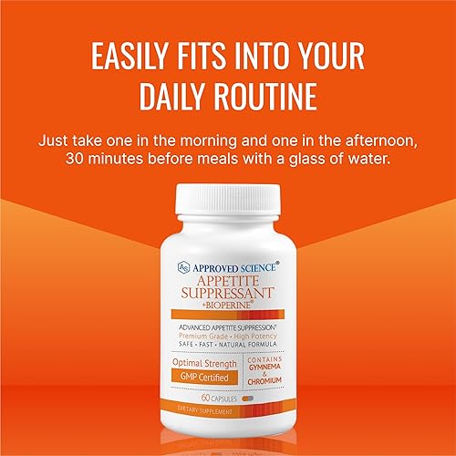 Miniatura 6 de Approved Science Supresor del apetito - Gimnema, cromo, pimienta de cayena - 60 cápsulas - Hecho en los Estados Unidos