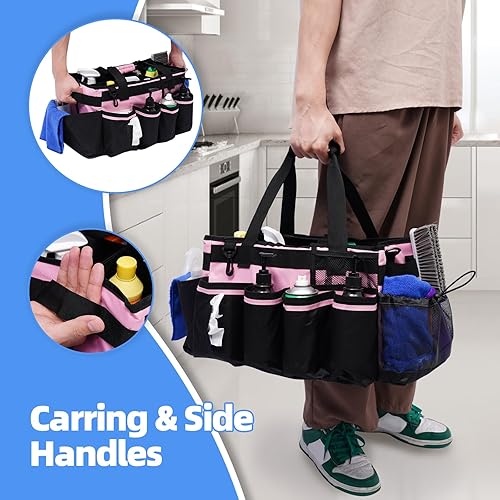 Miniatura 4 de Bolsas grandes de suministros de limpieza para amas de casa, organizador profesional de suministros de limpieza para limpieza de casa, organizador