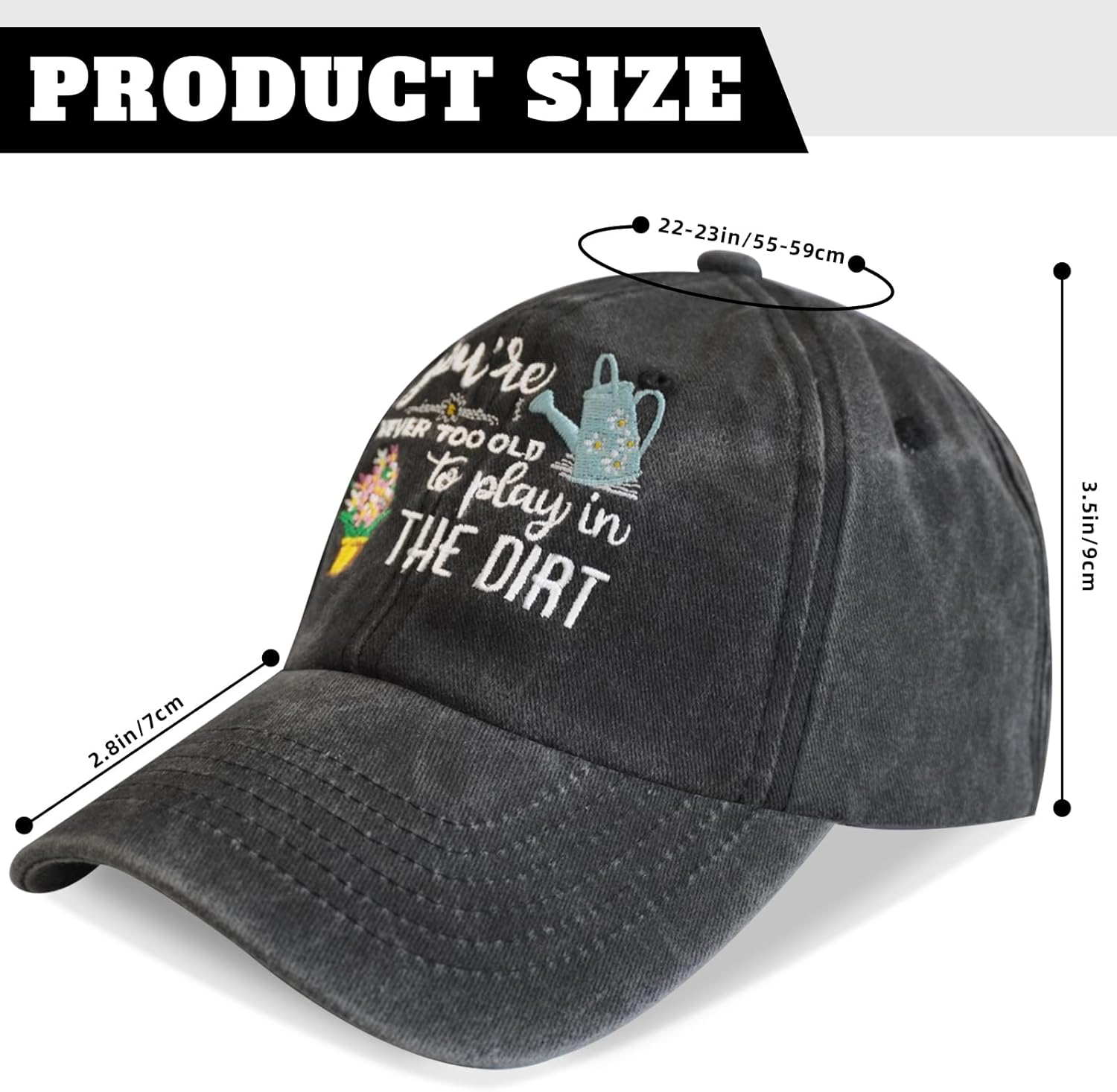 Gardening Hat for Gardening Gifts for Women Adjustable Embroidered Baseball Cap for Gardeners Women or Wife Mom - Image 2