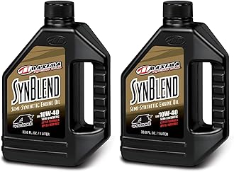 Maxima 34901B Syn Blend4 10W-40 Motorcycle Engine Oil - 1 Liter Bottle (Pack of 2)