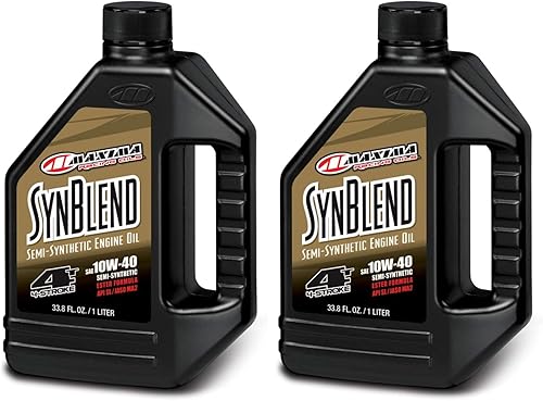 Maxima 34901B Syn Blend4 10W-40 - Aceite para motor de motocicleta, botella de 1 litro (paquete de 2)