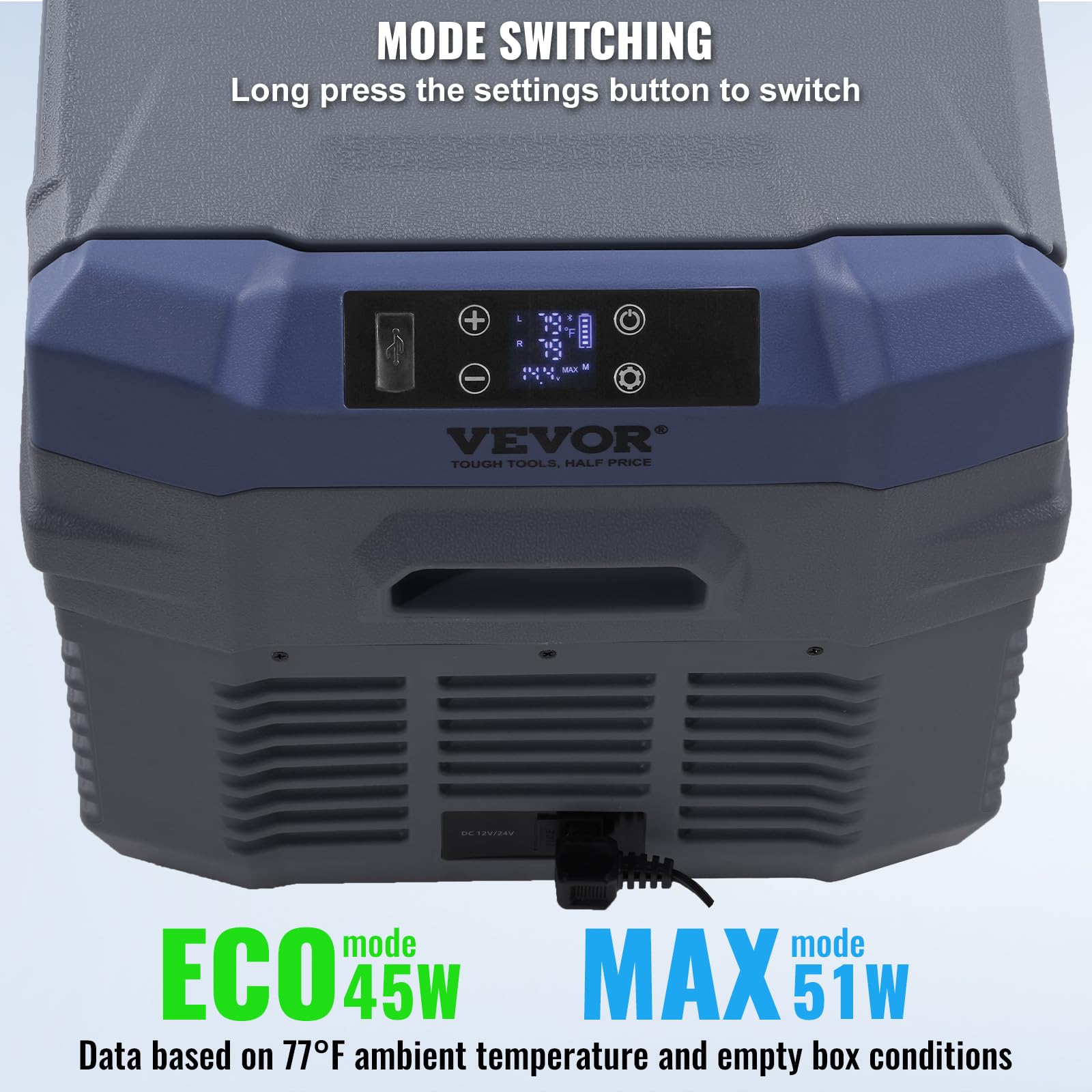VEVOR Przenośna lodówka kompresyjna 25 L Mini lodówka samochodowa 12/24 V DC i 100-240 V AC Podwójna strefa chłodnica regulowana temperatura od -20°C do 20°C do ciężarówki łodzi domu na kemping