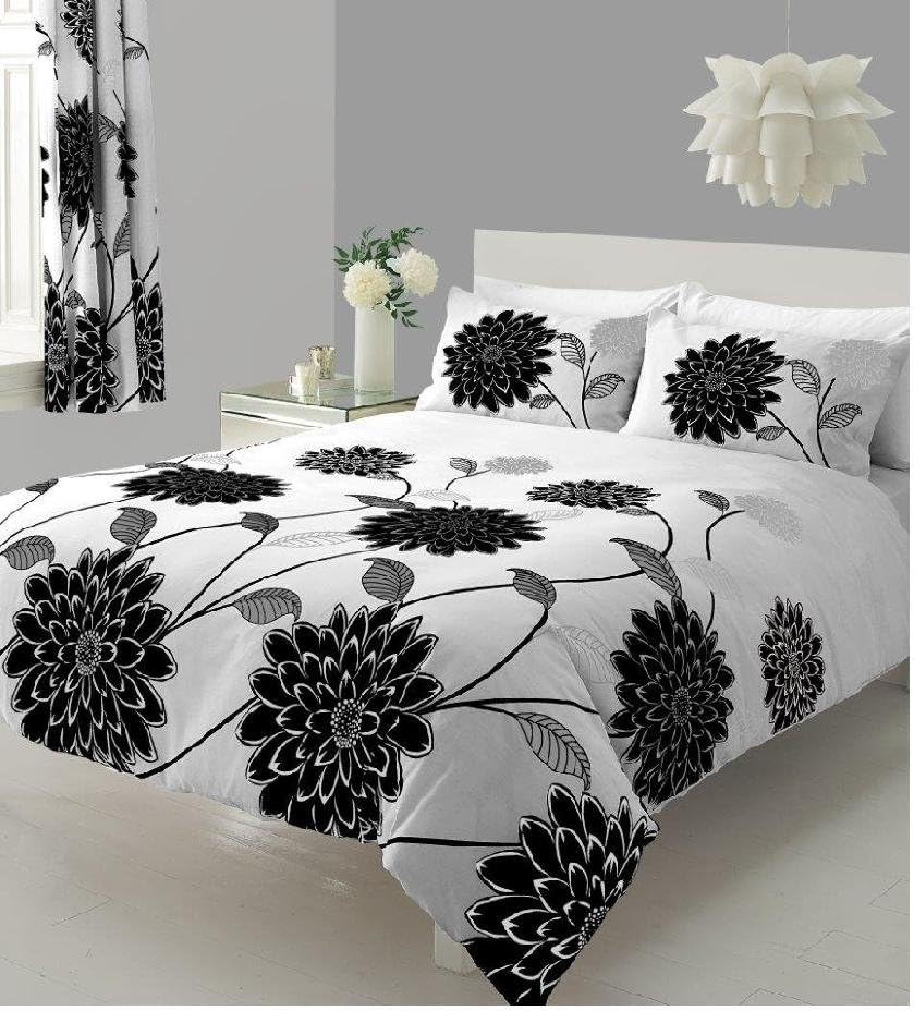 ZEDWarehouse [hachette] 3PC SOPHIA WHITE & BLACK KING SIZE BEDDING BED DUVET COVER QUILT SET WITH PILLOWCASES