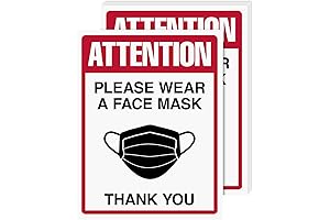 Mask Required Signs for Businesses: Weatherproof, Laminated, 8.5 x 11 Inches, 5-Pack