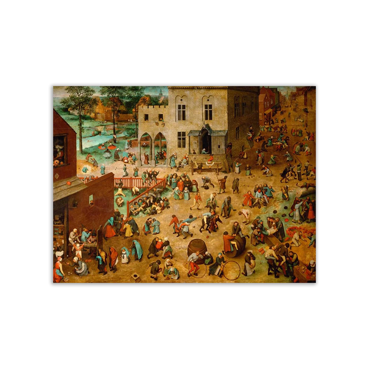 Poster Pieter Bruegel Children's Games impression grand format 100x75 cm